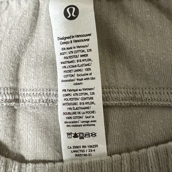 Lululemon Pants Size 4 Beige  Scuba Mid Rise Wide Leg Velvet Corduroy Athleisure - Picture 9 of 13